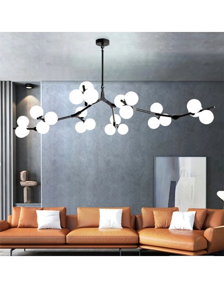 Modern minimalist glass ball magic bean molecular chandelier