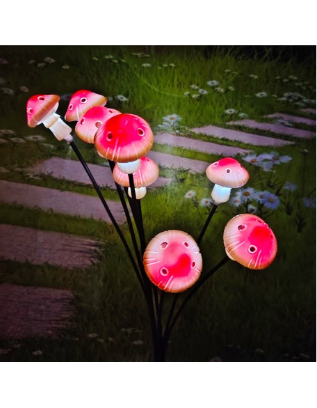 Ground mounted solar mushroom head landscape lamp